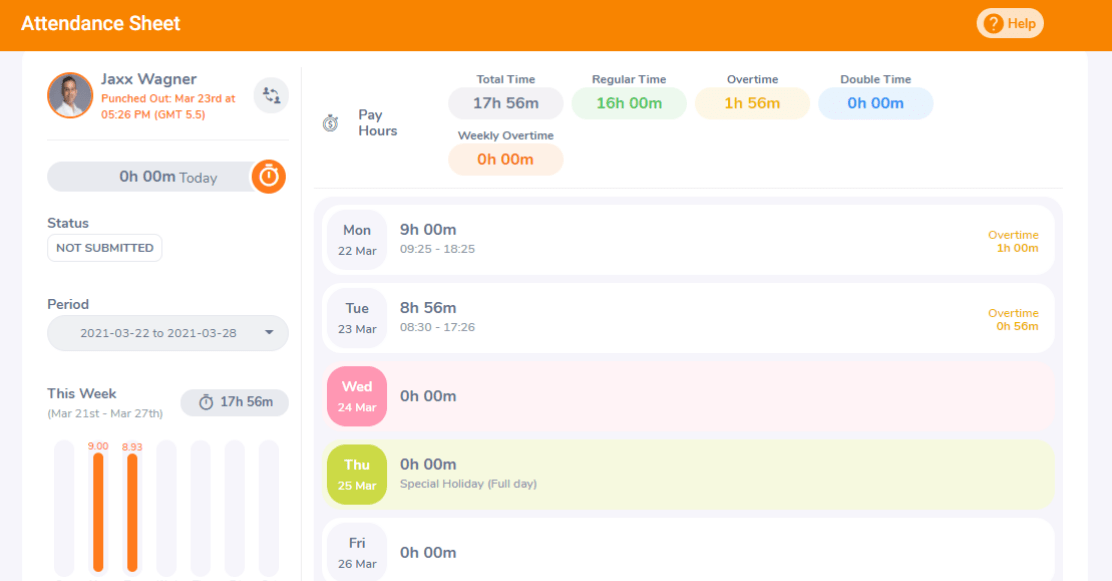 Time Tracking Software OrangeHRM