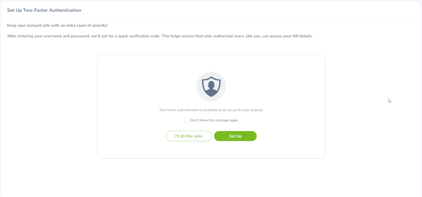 MFA Authentication Screen
