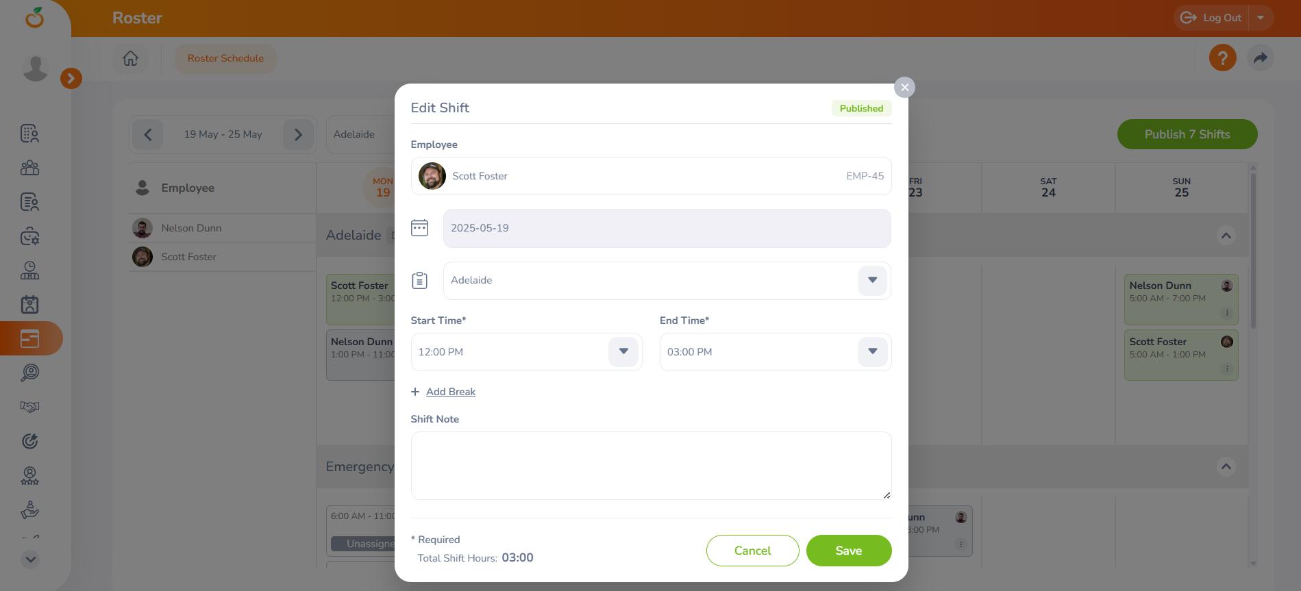 Simple Shift Management